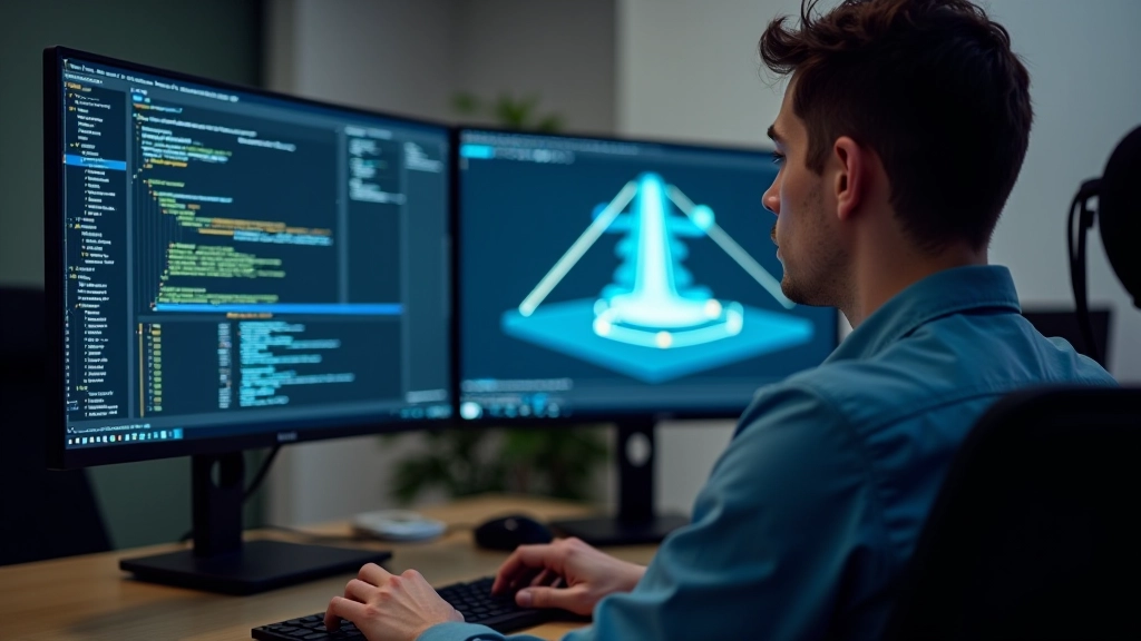 Game development workspace with code editor and game preview window