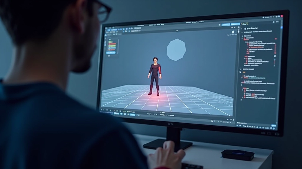 Game viewport showing character sprite with velocity vectors and movement indicators overlaid on grid-based environment