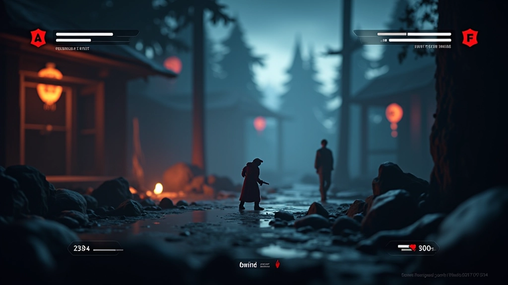 Game interface showing HUD elements including health bar minimap and objective markers positioned on screen corners