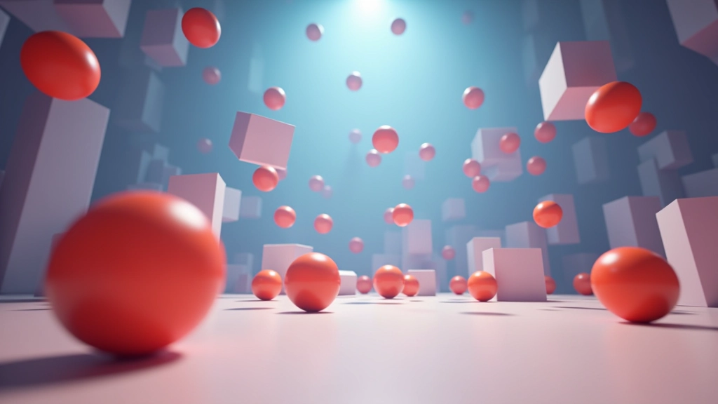 Game scene with multiple physics objects interacting and colored collision layers